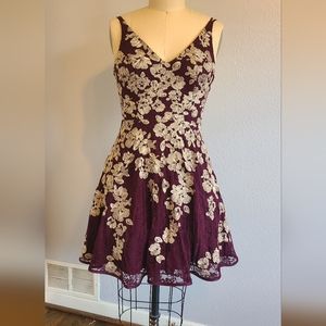 Eggplant Party or Short Prom Dress
